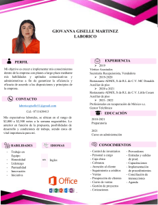 Curriculum Giselle Mrtinez Laborico