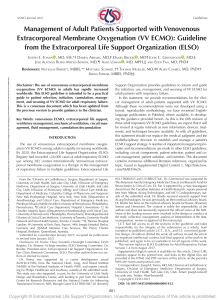 Management of Adult Patients Supported with venovenous extracorporeal membrane oxigenation: guideline from the extracorporeal Life Support Organisation (ELSO)