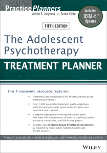 The Adolescent Psychotherapy Treatment Planner  Includes DSM-5 Updates