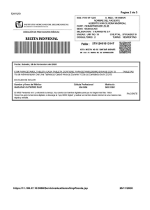Receta IMSS EDITABLE PARA USO RECREATIVO - Fecha  Sabado, 28 de Noviembre del 2020 0104 PARACETAMOL - StuDocu