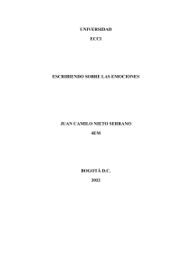 ESCRIBIENDO SOBRE LAS EMOCIONES- Juan Camilo Nieto Serrano