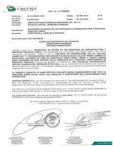 2. FIANZA CONTRATO 002-DGC-INSEP-2021 EL PORVENIR, FRANCISCO MORAZAN