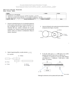 Hoja de Trabajo de Física: Poleas y Correas - Secundaria