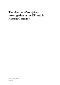 The Amazon Marketplace investigation in the EU and in Austria/Germany