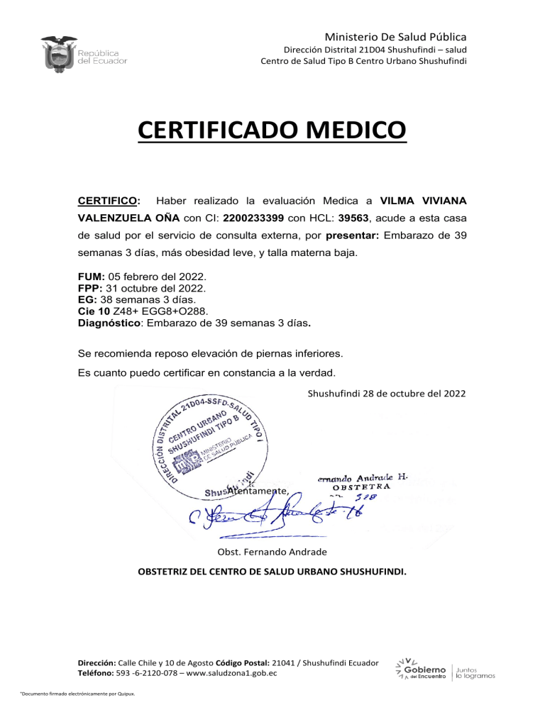 Modelo De Certificado Medico Ecuador Actualizado Agos 7361