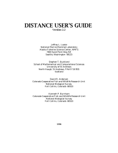 Distance user's guide