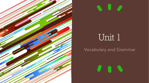 Grammar Vocabulary Unit 1 PDF