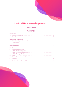 Irrational Numbers and arguments CBK