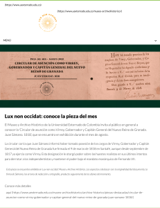 Lux non occidat  conoce la pieza del mes - Universidad Externado de Colombia