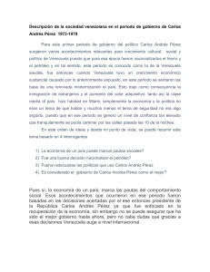 Descripción de la sociedad venezolana en el periodo de gobierno de Carlos Andrés Pérez