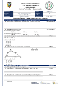 EVALUACIÓN CON COMPONENTE METACOGNITIVO laura