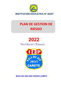 PLAN DE GESTION DE RIESGO  I.E. Nº 20247 -2022 (1)