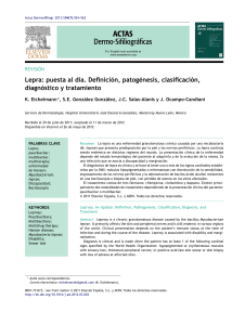 Lepra  puesta al día. Definición, patogénesis, clasificación, diagnóstico y tratamiento   Actas Dermo-Sifiliográficas