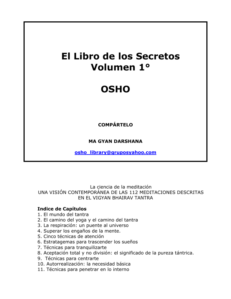 Osho - El Libro De Los Secretos Vol1