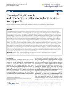 El rol de los bioestimulantes como aliviadores del estress abiotico de cultivos