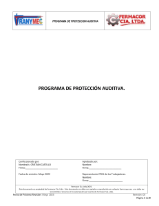 Programa de Protección Auditiva Fermacor mayo 2022