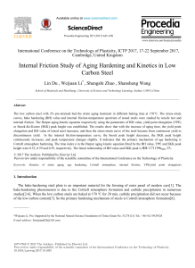 Internal Friction Study of Aging Hardening and Kinetics in Low Carbon Steel
