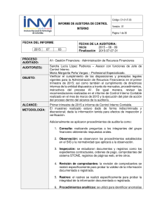 INFORME DE AUDITORIA DE CONTROL INTERNO