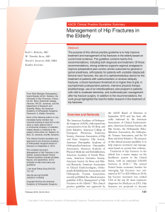 Management of Hip Fractures in the Elderly