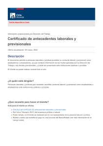 Certificado de antecedentes laborales y previsionales