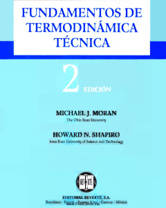 Fundamentos de termodinámica técnica - Moran Shapiro