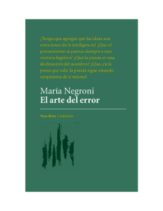 María Negroni. El arte del error