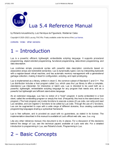 Lua 5.4 Reference Manual