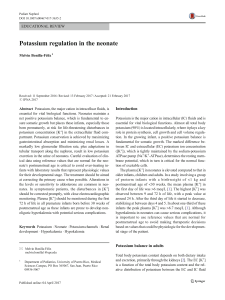 potassium regulation in neonate