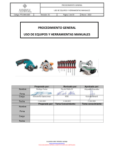 PTS-MIN-003 PROCEDIMEINTO USO DE EQUIPOS Y HERRAMIENTAS