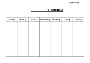 A CELEBRITY'S SCHEDULE be going to