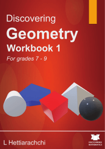 Geometry Workbook 1: Grades 7-9