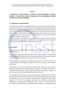 Tema 11. El Derecho de la Unión Europea