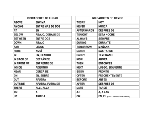 INDICADORES DE LUGAR