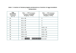 Egg Incubation & Female Progeny: Temperature Effects