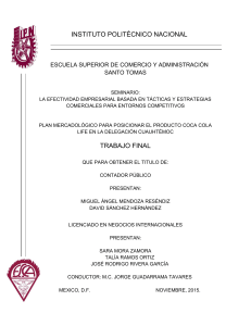 Empresa Coca Cola México-Plan Mercadológico-Monografía 2015