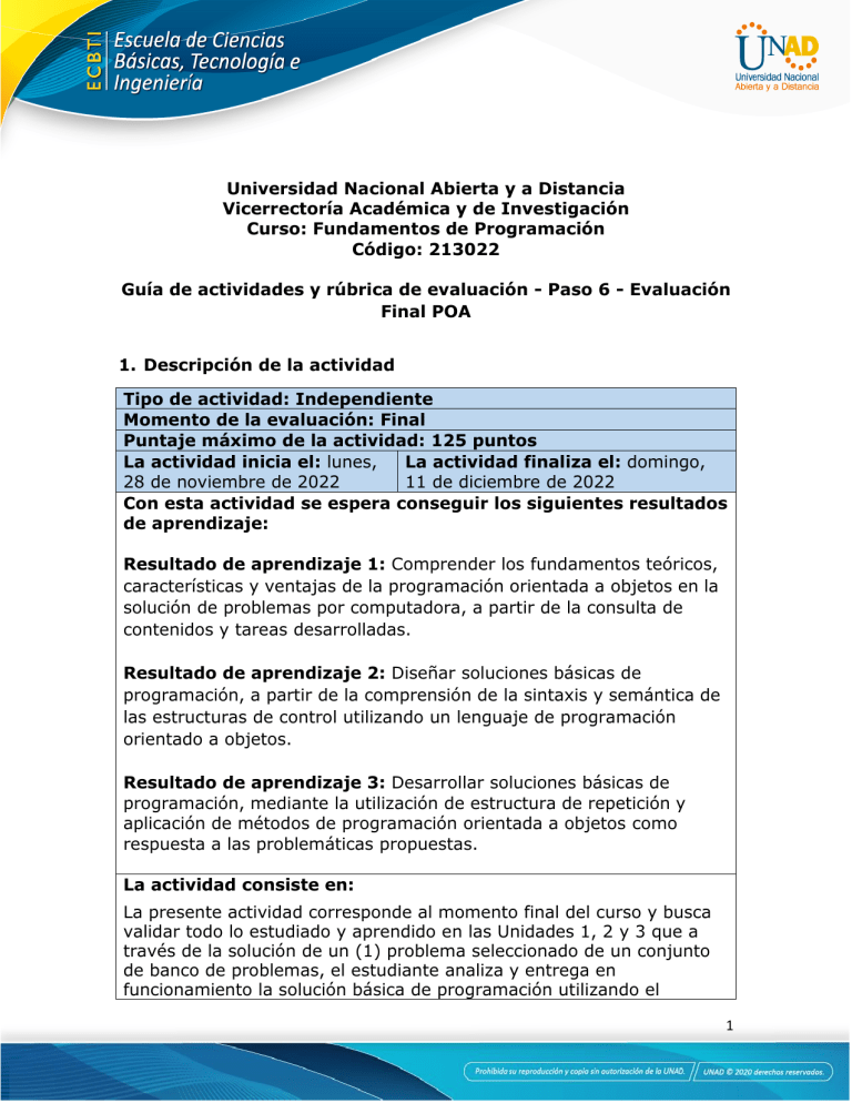 Guía De Actividades Y Rúbrica De Evaluación - Paso 6 - Evaluación Final ...