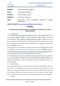LOS PRINCIPALES FACTORES CAUSALES DE ACCIDENTES DE TRÁNSITO EN EL CANTON PEDRO MONCAYO.