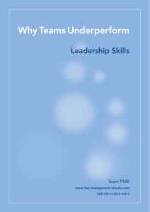 WHY TEAMS UNDERPERFORM - Leadership SKills