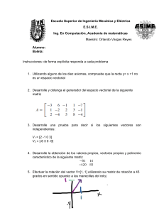 Examen Extraordinario Algebra Lineal