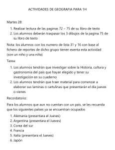 Actividades de Geografía para 1H