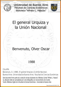 El general Urquiza y la Unión Nacional