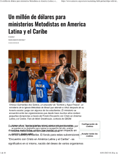 Un millón de dólares para ministerios Metodistas en America Latina y el Caribe