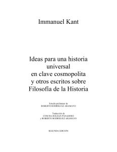 Ideas para una Historia Universal en Clave Cosmopolita y otros escritos sobre Filosofía de la Historia