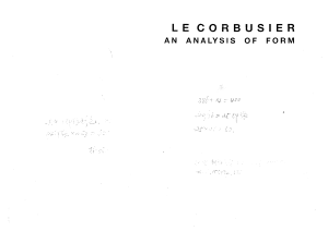 Le Corbusier an Analysis of Form