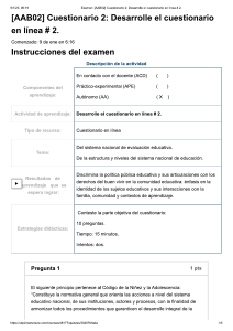 Examen  [AAB02] Cuestionario 2  Desarrolle el cuestionario en línea # 2