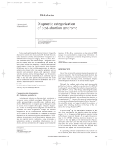 Diagnostic categorization of post-abortion syndrome