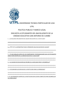 UNIVERSIDAD TECNICA PARTICULAR DE LOJA ENCUESTA A ESTUDIANTES