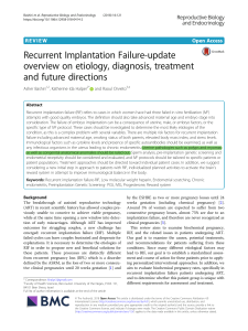  Recurrent Implantation Failure-update overview on etiology, diagnosis, treatment and future directions (ENDOCRI)