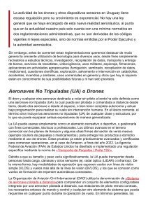 Regulación de los drones, sensores y otros dispositivos similares en Uruguay.