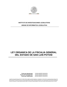 Ley Orgánica de la Fiscalía General del Estado de San Luis Potosí